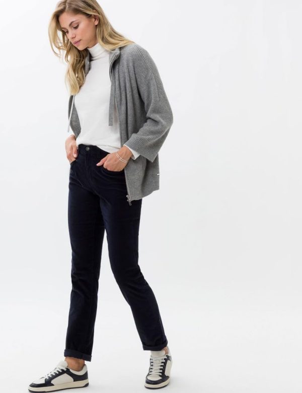 Pantalon femme BRAX Style Carola velours côtelé noir-3