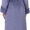 Peignoir femme Carole Hochman col châle peluche lavable-3