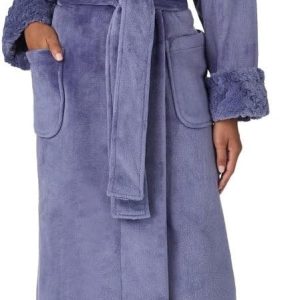 Peignoir femme Carole Hochman col châle peluche lavable-0