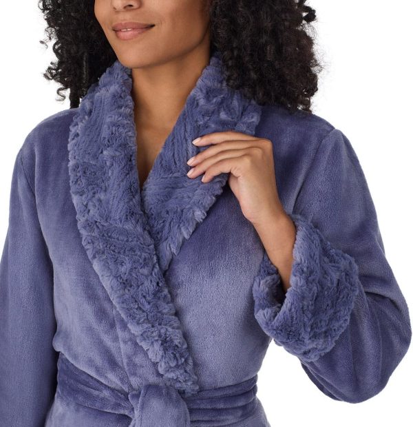 Peignoir femme Carole Hochman col châle peluche lavable-5