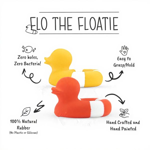 Jouet de bain naturel Oli amp Carol Flo The Floatie Jaune