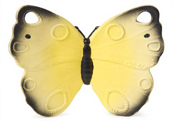 Anneau de dentition Oli Carol papillon silicone bébé jaune