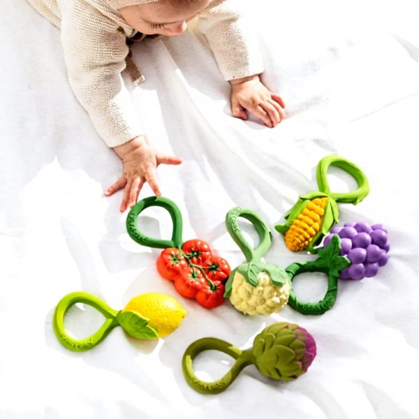 Hochet bébé Oli Carol caoutchouc naturel dentition 0-12 mois