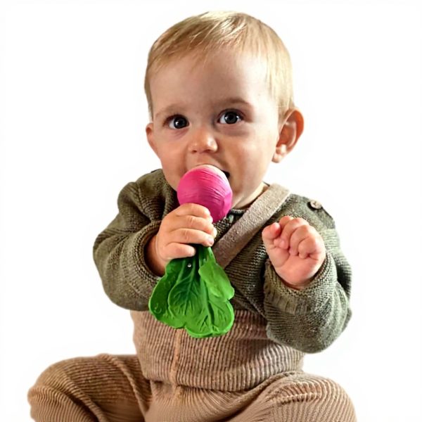 Jouet dentition bain caoutchouc naturel Oli Carol Radis