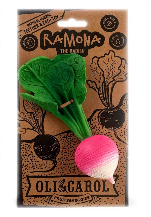 Jouet dentition bain caoutchouc naturel Oli Carol Radis
