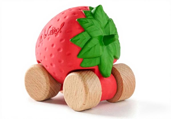 Voiture jouet bébé Oli Carol caoutchouc naturel bois FSC