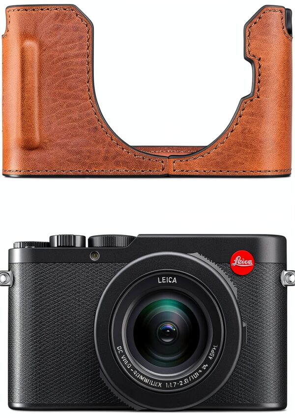 Étui cuir Leica D-LUX 8 protection vis trépied poignée-1