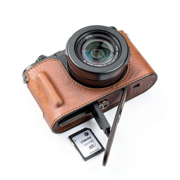 Étui cuir Leica D-LUX 8 protection vis trépied poignée-3