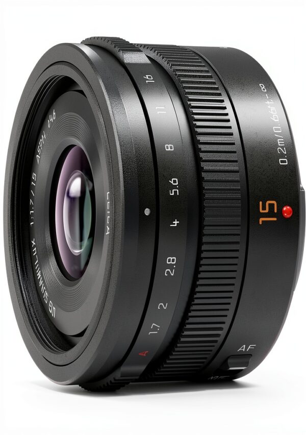 Objectif Panasonic 15mm f/1.7 noir compact pour Lumix G-3