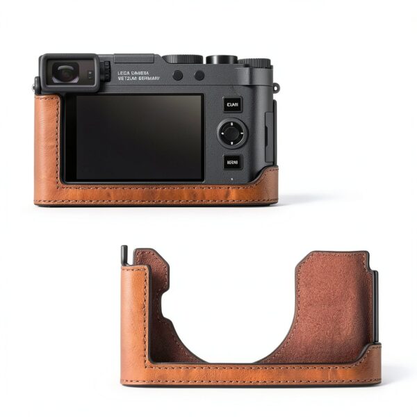 Étui cuir Leica D-LUX 8 protection vis trépied poignée-5