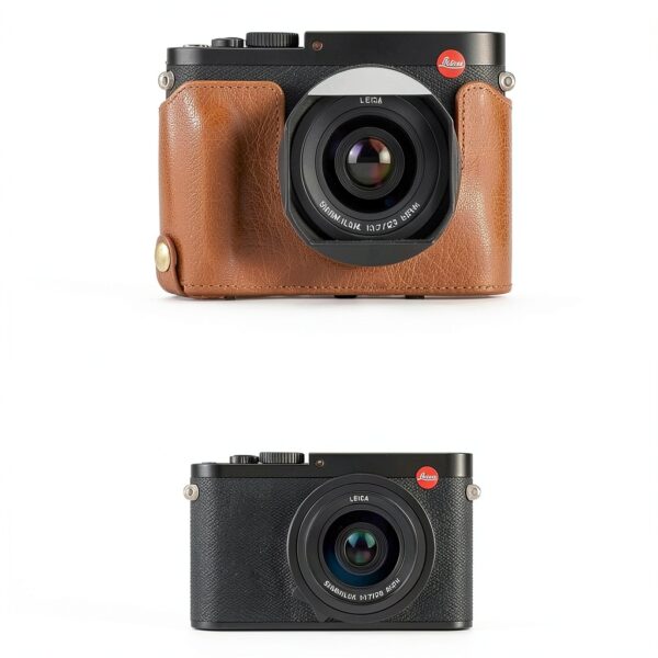 Étui cuir MegaGear Leica Q protection emplacements cartes-5