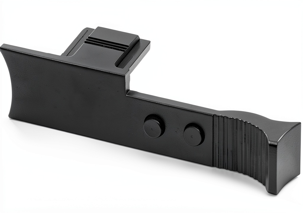 Poignée de pouce en aluminium noir montée sur un Leica Q3