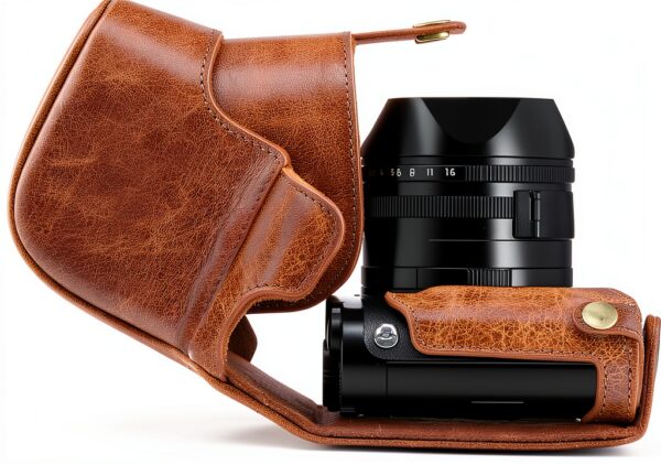 Étui cuir MegaGear Leica Q protection emplacements cartes-2